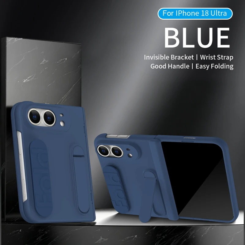 Luxury PC + Silicone Wristband Case with Invisible Bracket and Front HD Glass Protection