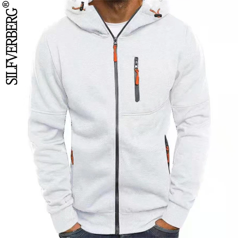 

Мужская Осенняя толстовка, пальто, Спортивная Толстовка для фитнеса, кардиган на молнии, мужское ветрозащитное теплое пальто с длинным рукавом, повседневный модный мужской топ