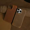 Classic Durable Crazy House Pattern Genuine Leather Phone Case For Iphone 16 Pro Max Cases 15pro 14 13 11 Vintage Back Cover 1
