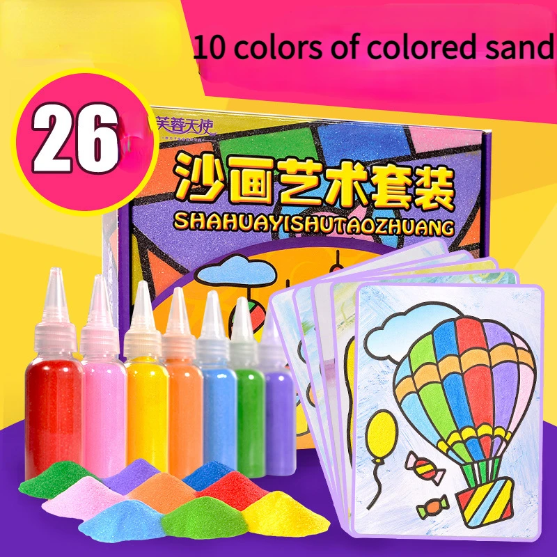 Color Sand Painting Children Diy Handmade Sand Painting Boys And Girls
