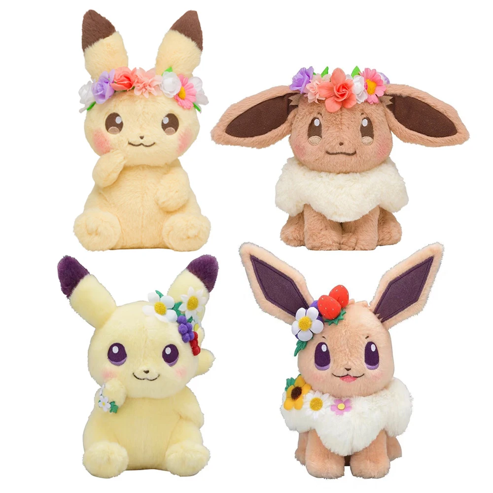 Easter Spring Festival Pokemon Plush Toys Pikachu Eevee Stuffed