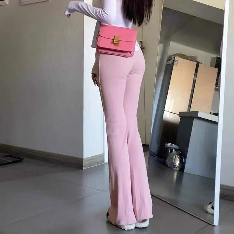 Woman Pants Pink Slim Fit Casual Pants 