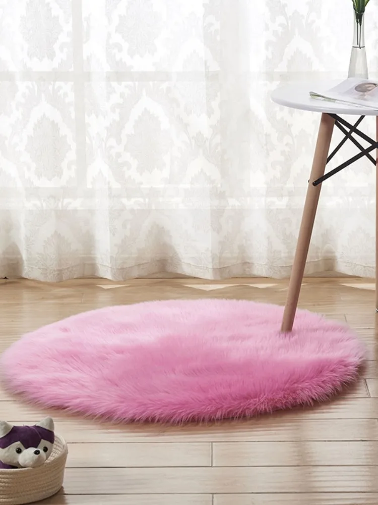 Muzzi Faux Fur Sheepskin Chair Cover Seat Pad Soft Carpet Hairy Plain Skin Fur Plain Fluffy Area Rugs Bedroom Faux Carpet