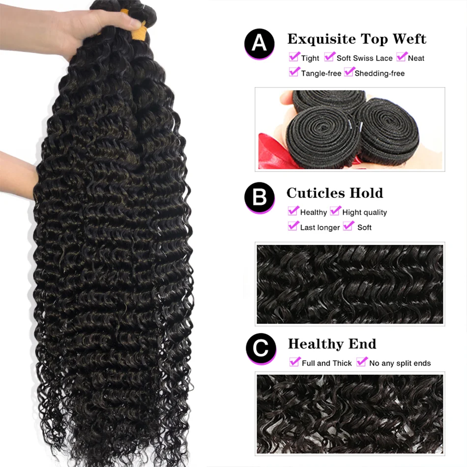 Afro Kinky Curly Hair Bundles Brazilian Hair Weave Bundles 100% Human Remy Raw Virgin Extensions