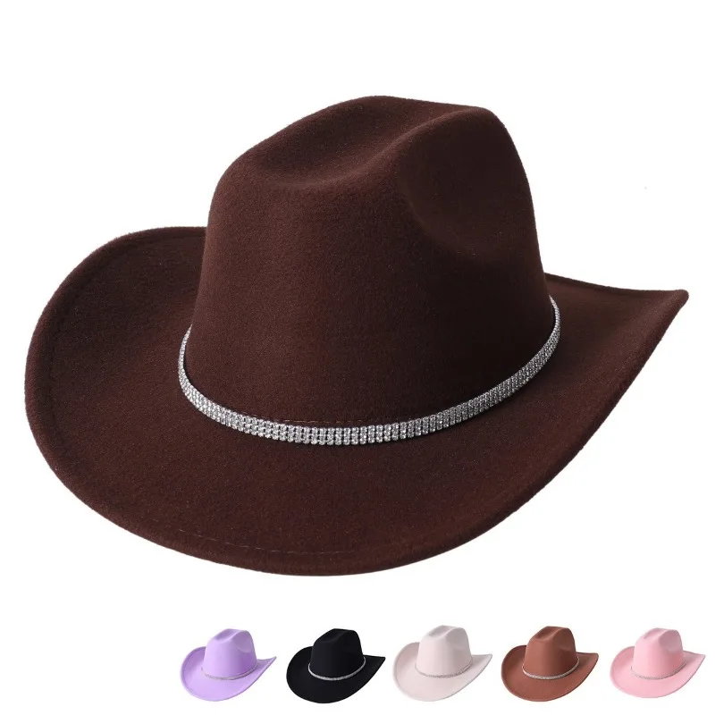 Rhinestone Girls Cowboy Hat for Women and Men with Shapeable Wide Brim Felt Cattleman Western Cowgirls Hats Party Hat Cowboy Hats Cowgirl Hats