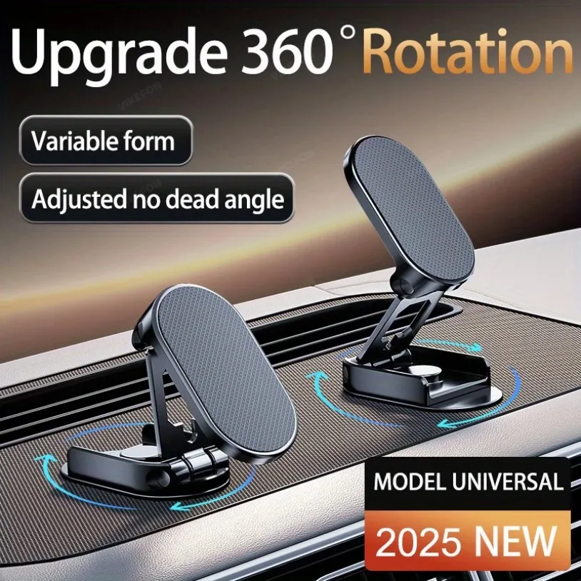 360° Rotation MINI Magnetic Car Phone Holder Stand Adjustable GPS Mount in Car Dashboard For iPhone 16-12 Samsung Xiaomi Bracket