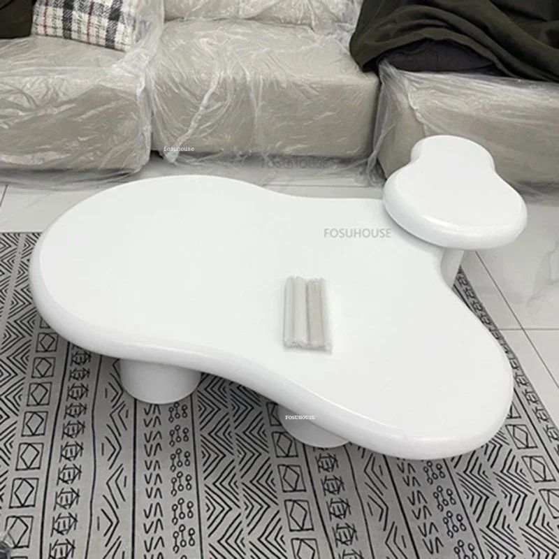 Modern Living Room Coffee Tables for Caf&eacute; Furniture Irregular White side Table Creative Cream Series Upscale Large corner Tables