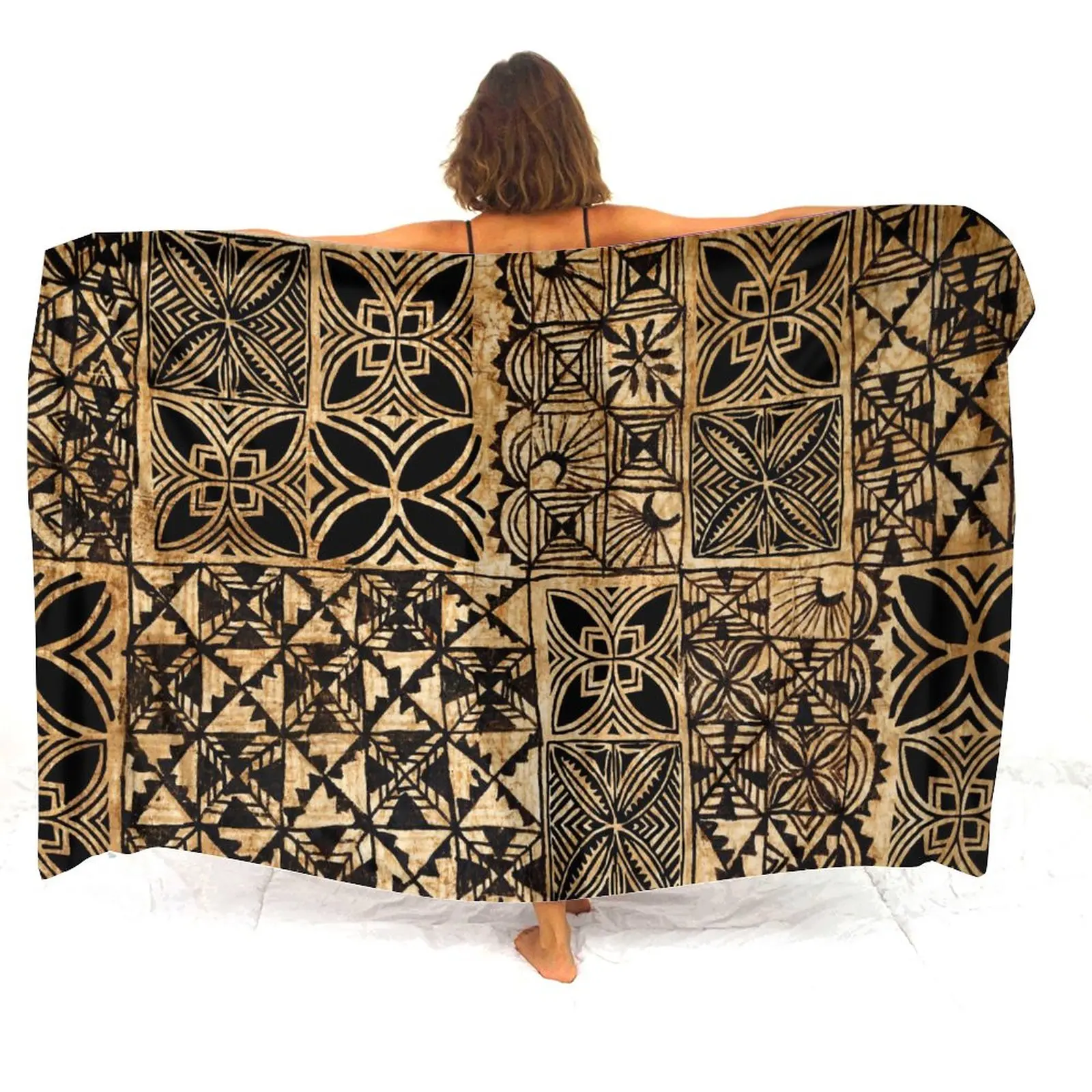 Bikini Sarong Da Donna Polinesiano Al Mare Cappotto Antiscivolo Sarong Temperamento Elegante Stampa Floreale Estate Quattro Stagioni Sarong