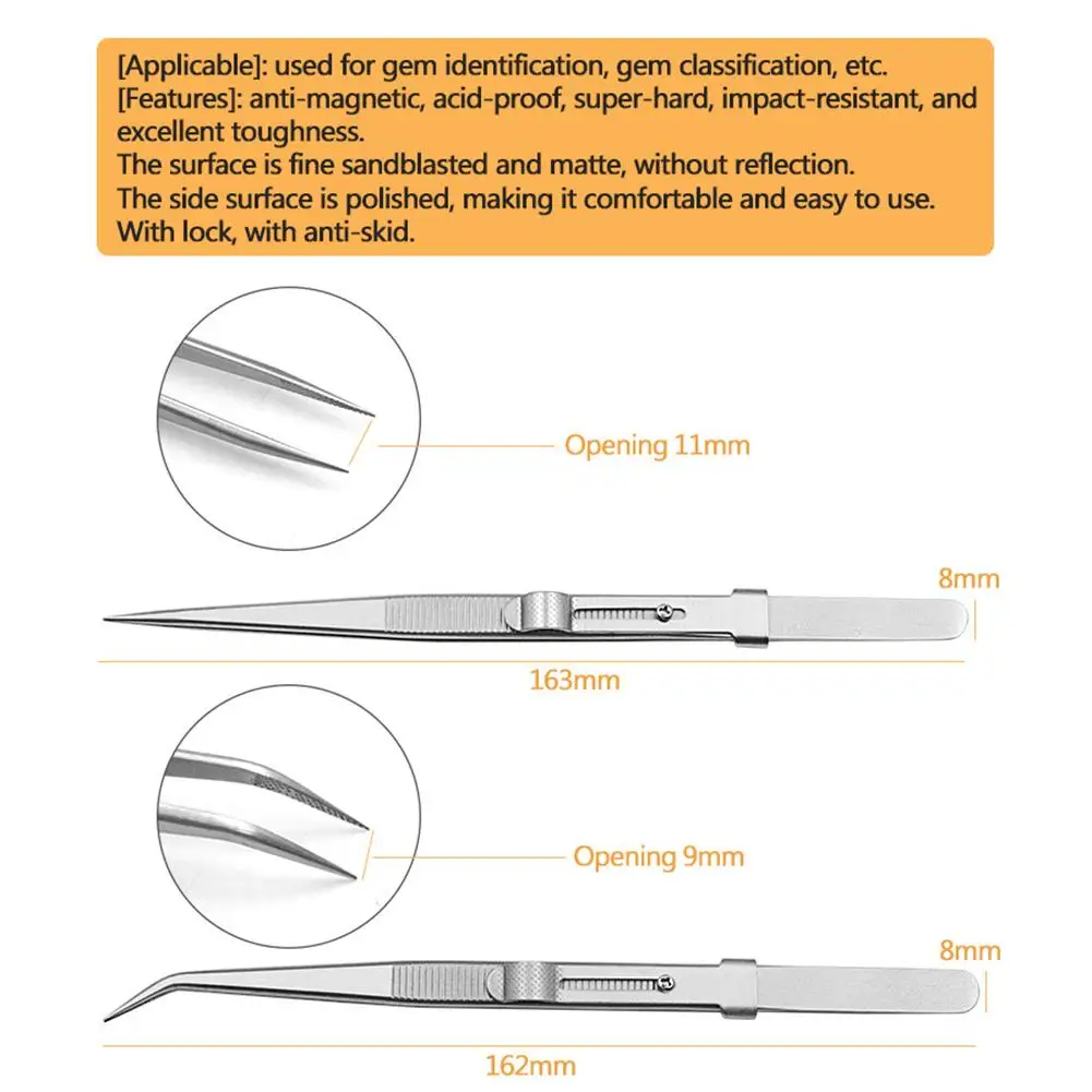 Jewelry Stainless Steel Tweezers Professional Adjustable Slide lock Antistatic Tweezers For Diy Diamond Gem Repair Tools tweezer tool,precision tweezers,esd anti static tweezers,phone repair tweezers