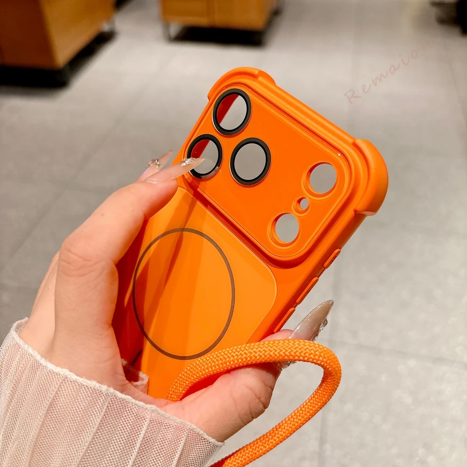 Magnetic Phone Case With Wrist Strap And Large Camera Window_voghion.com