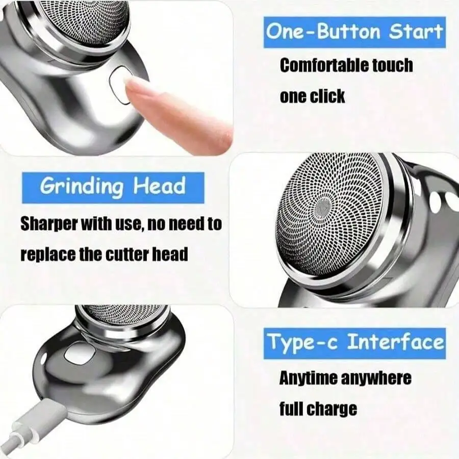 Rechargeable Mini Electric Shaver for Men with USB Charging