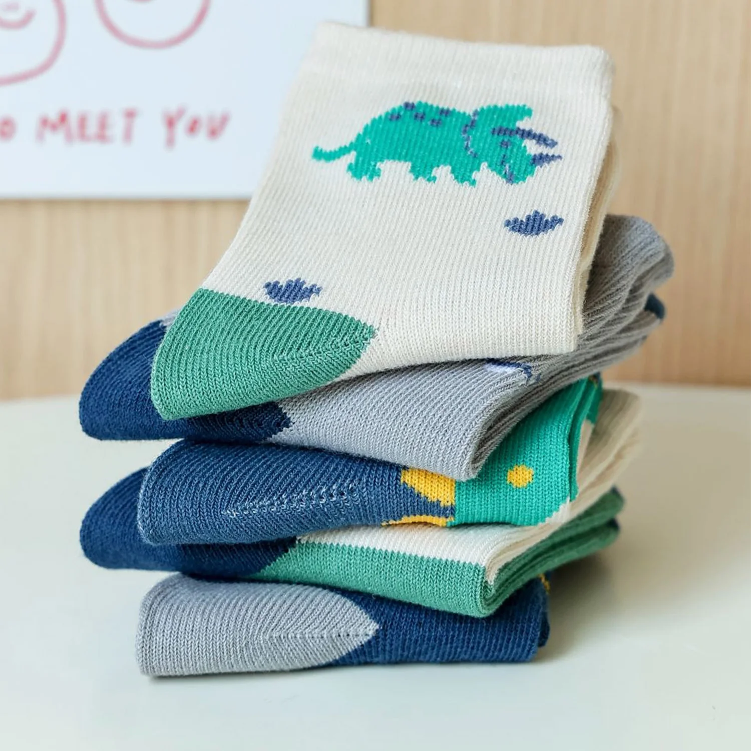 5 Pairs Boy Socks 1-12Y Kids Spring Summer Fall Cute Comfortable Mid Length 2