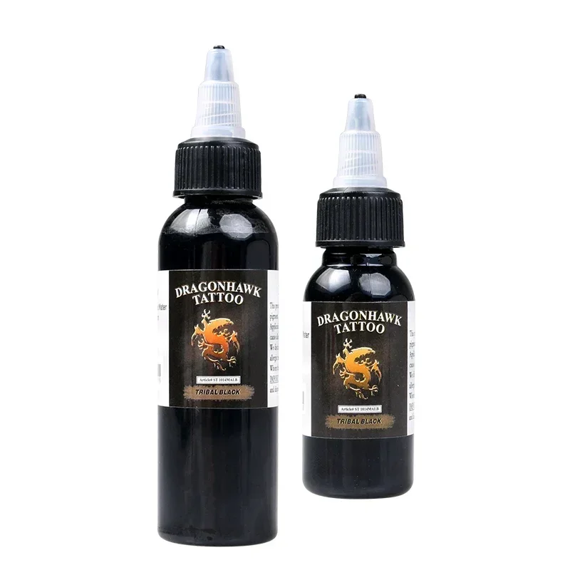 Dragonhawk-タトゥー用インク,1パック,黒,ボトル,カラー,永久的