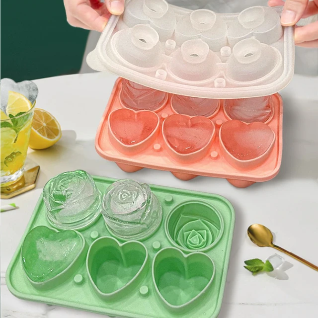 3d Rose Ice Molds 2.5 Inch, Large Ice Cube Trays, Make 4 Giant Cute Flower  Shape