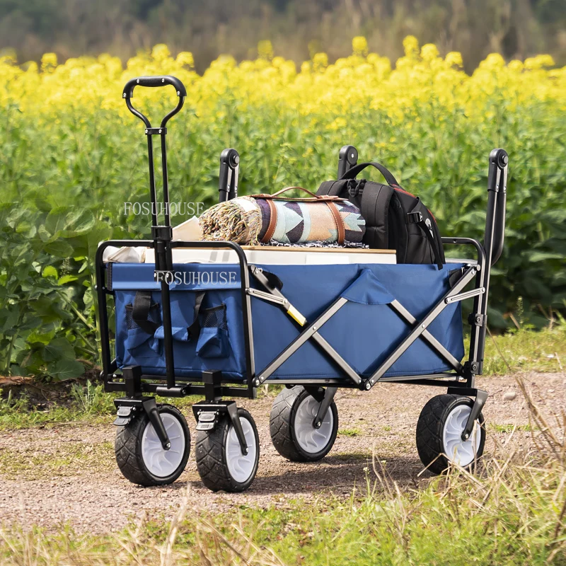 Carro de mano 2 en 1 para la playa, carrito de jardín con Ruedas grandes,  Convertible, plegable, 4 Ruedas, para acampar y viajar - AliExpress