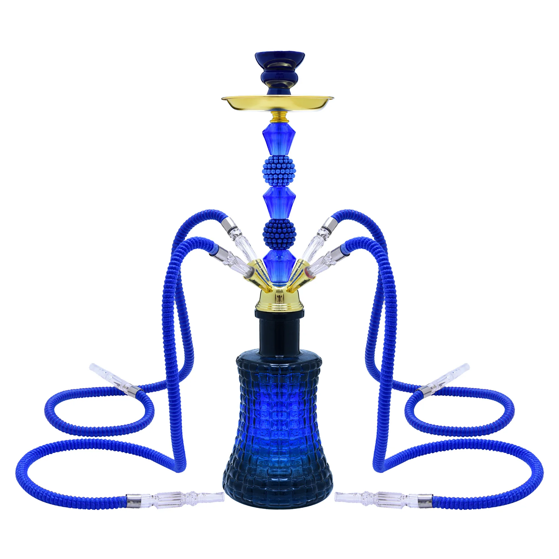 4 Hoses Glass Hookah for Smoking Shisha Pipe Narguile Complete Set Cachimba Chicha Pipa Nargile Accessories Bar Club Party