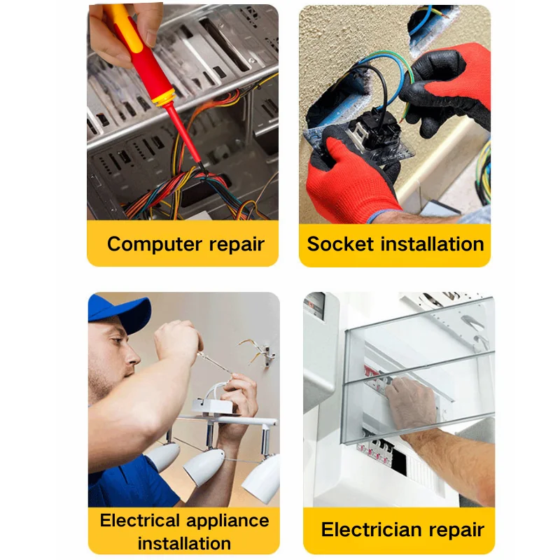 10 In 1 Interchangeable Blade 500V Insulated Screwdriver Set With Case Magnetic For Home Professional Electricians Repair Tools screwdriver set