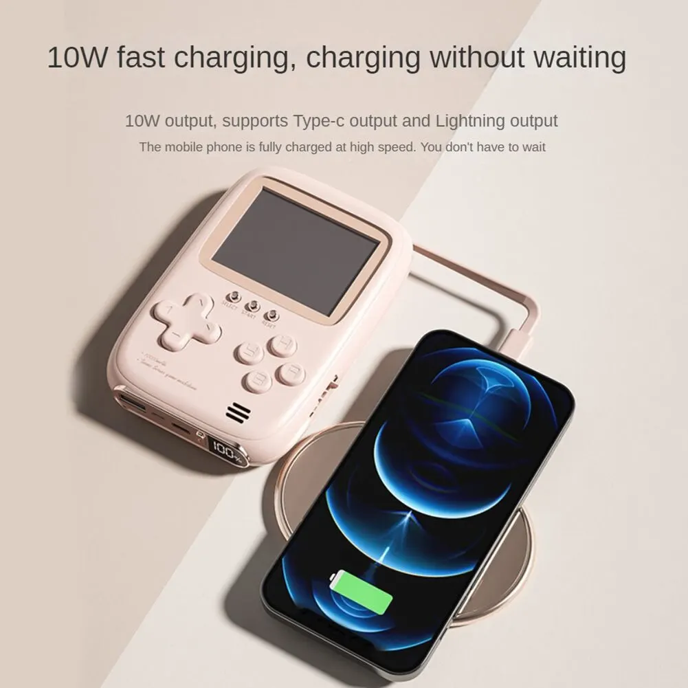 2 in 1レトロゲームバンク,10000mAhクラシックゲーム,充電式