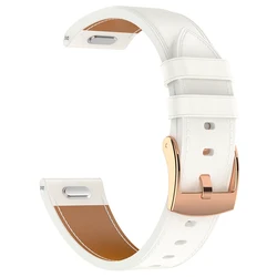 Elegant 18mm Leather Smartwatch Band - Premium QuickFit Bracelet - 18mm width (WHITE)