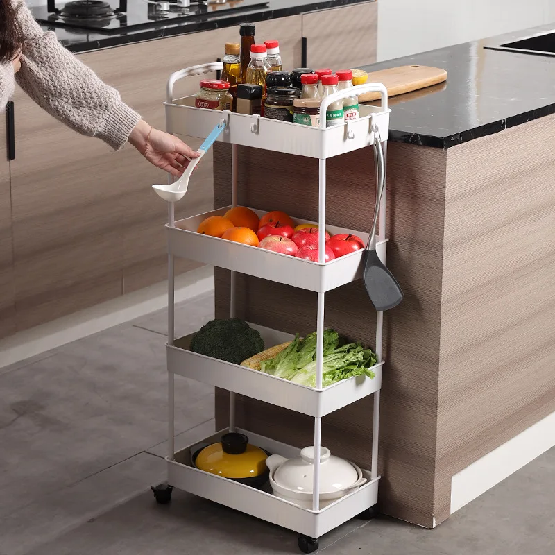 

Multi-layer Plastic Kitchen Storage Rack Floor-standing Shelf