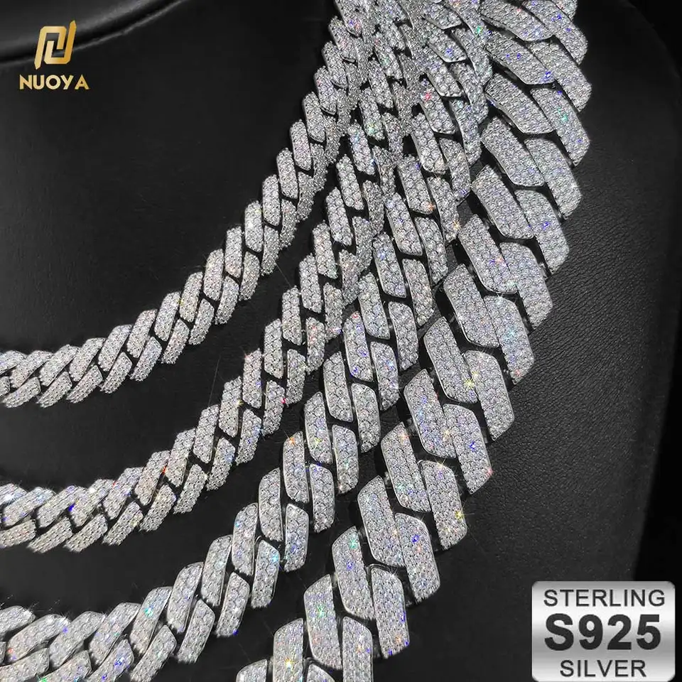 Hip Hop 925 Sterling Silver Cuban Link Necklace 10/12/14/15