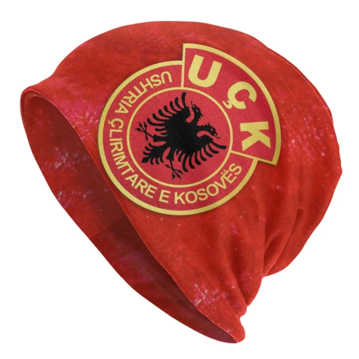 

Kosovo Liberation Army UCK Skullies Beanies Caps Unisex Winter Warm Knitted Hat Adult Old Albania Flag Eagle Bonnet Hats Ski Cap