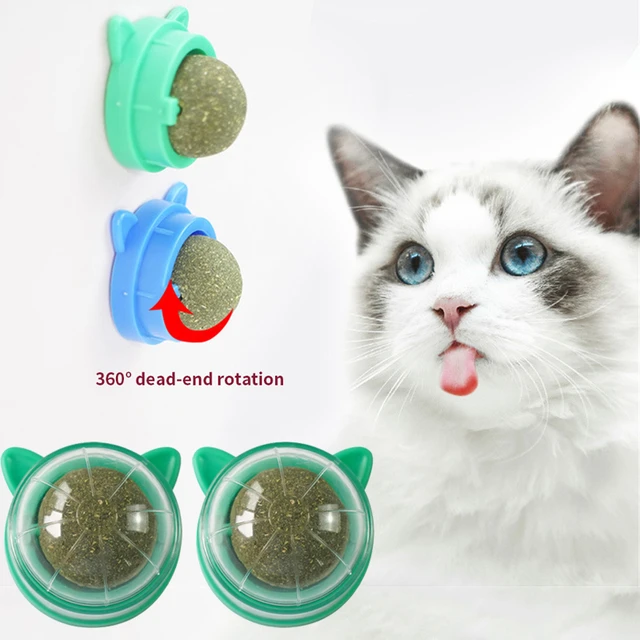 Lot de 2 Herbe à Chat Boule Jouet Chat Interieur, Jouets Catnip