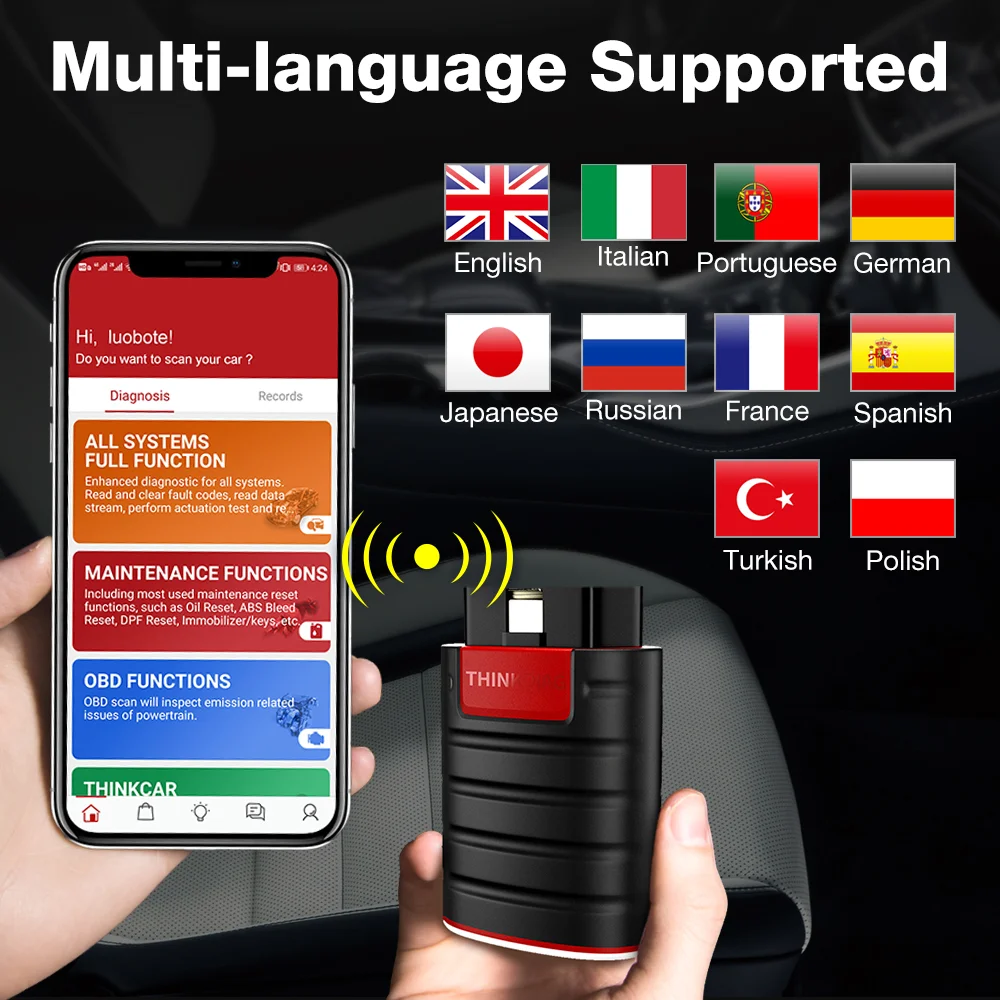 THINKCAR THINKDIAG Auto OBD2 Scanner 15 Reset Strumenti di scansione diagnostica per auto Tutti i sistemi Lettore di codici obd2 di controllo bidirezionale - immagine 2