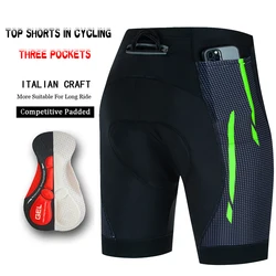 Men's Cycling Pants 3 Pockets Gel Shorts Man Maillot Tights Short Bibs Summer Mtb Professional Equipment Pro Sports Bib Lycra