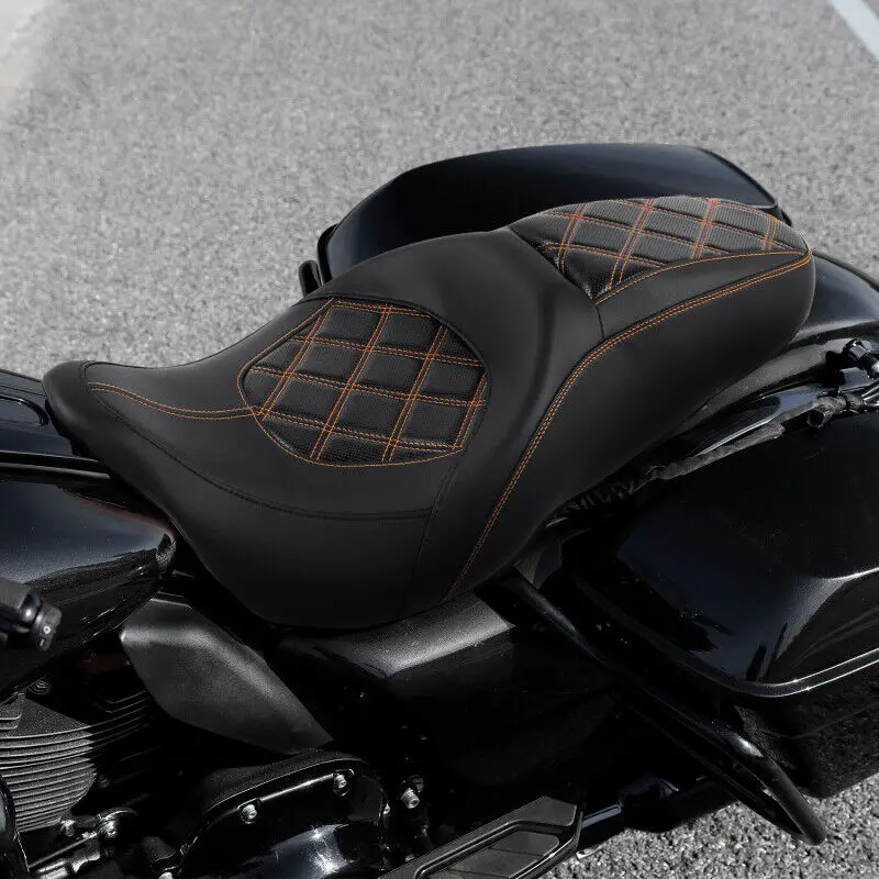 Gel Seat C.c. Rider Touring Seat 2 Up Seat Driver Passenger Seat For Harley Touring Street Glide Road Glide Electra Glide Honeycomb Stitiching, 2008 - View #7