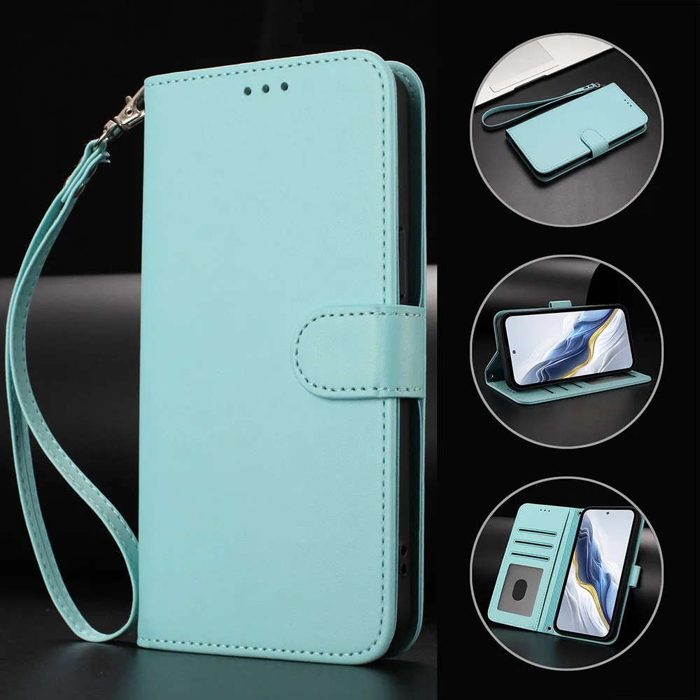 Solid Color Leather Flip Wallet Phone Case