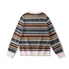 OKONKWO British retro round neck pullover sweater Fair Isle pattern sweater wool blend sweater 4
