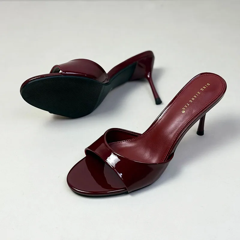 Slip On Ladies Stiletto Heels Shoes New In Summer Spring Luxury Female Slides Footwear Fashion Round Toe Women Heels Pumps Shoes 4