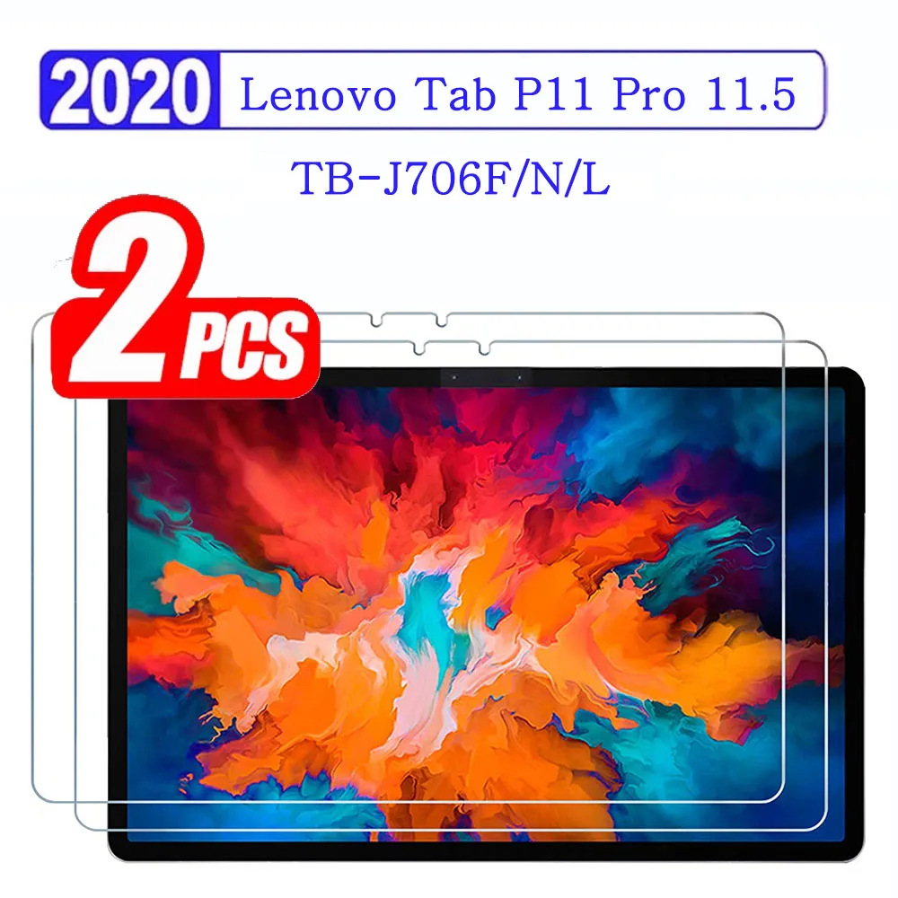 (2 Packs) Tempered Glass For Lenovo Tab P11 Pro 11.5 2020 TB-J706F/J706N/J706L Full Coverage Screen Protector Tablet Film tablet holder for car headrest