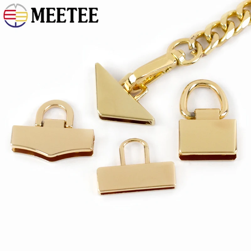 4 Attaches Latérales Pour Sac En Métal Argenté - Forme Feuille Avec Anneau En D - Dimensions 36mm