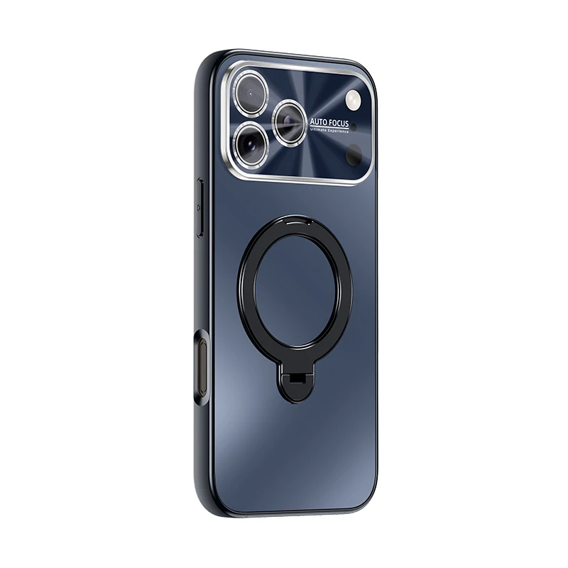 Enhanced Magnetic Phone Case with Rotating Ring Holder and Matte Finish