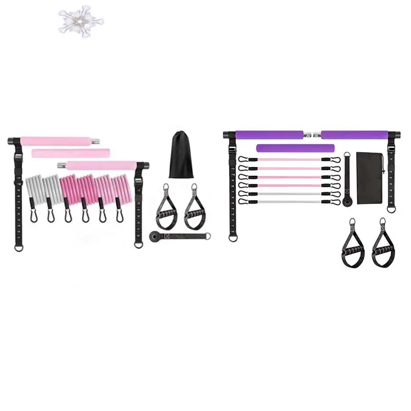 Pilates Bar Kit With Resistance Bands, Multifunctional Yoga Pilates Bar Home Gym Resistance Kit