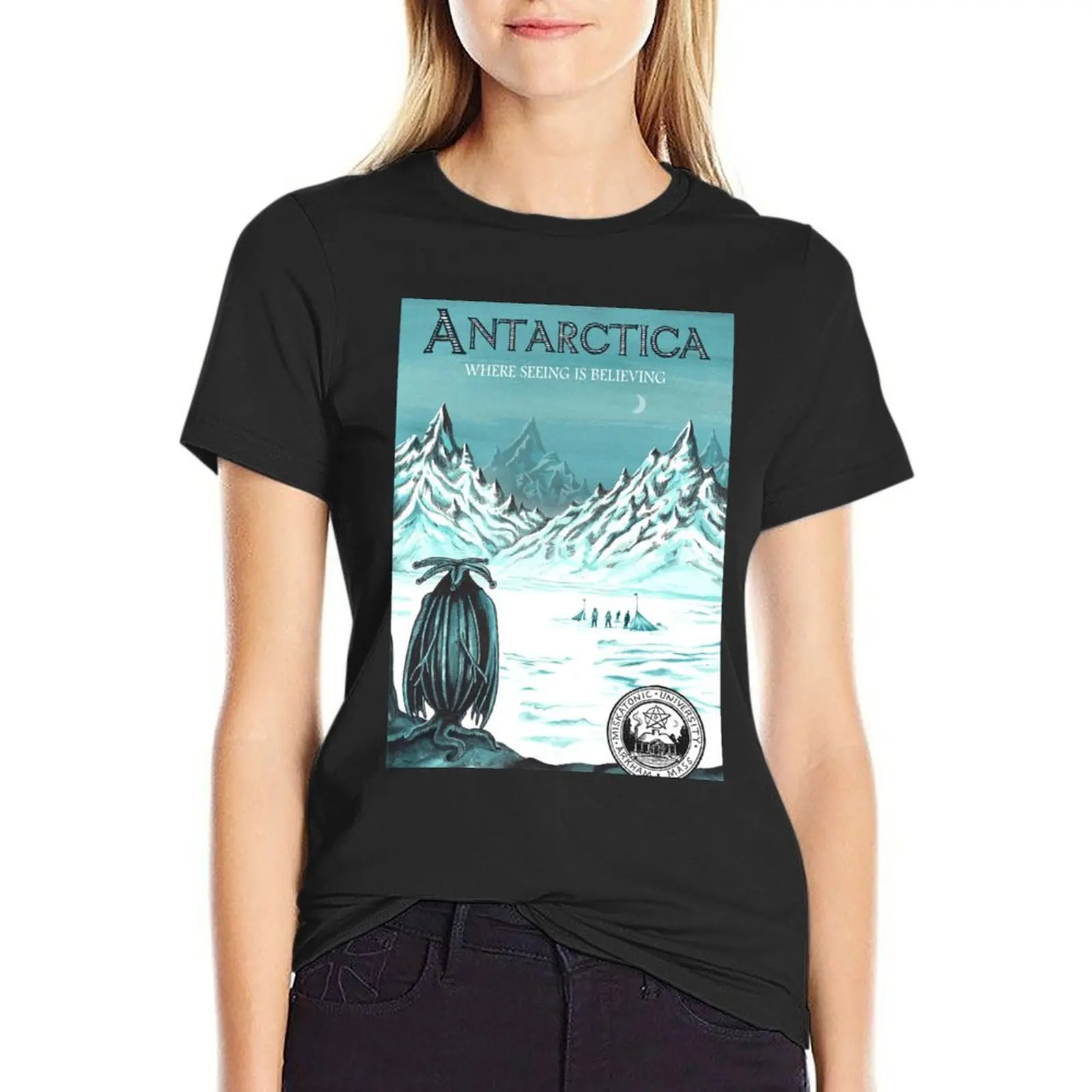 

Antarctica where seeing is believing T-Shirt lady clothes Aesthetic clothing summer clothes summer clothes for Women