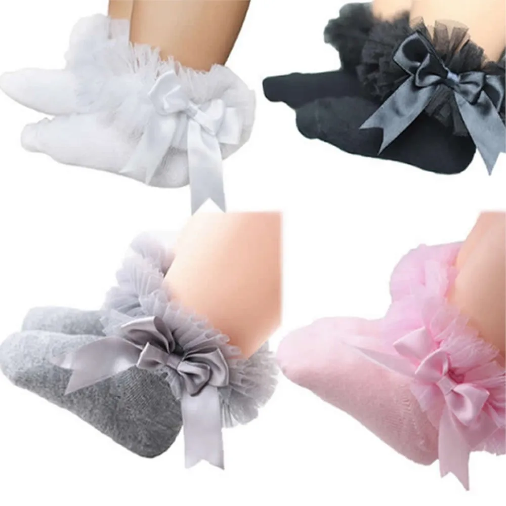 Infant Newborn Sock Toddler Baby Girls Kids Princess Bowknot Lace