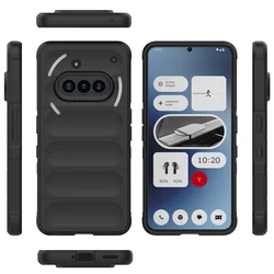 Enhanced Rugged Armor Anti - Shock Airbag Cushion Rubber Case with Lining Cloth for Nothing Phone (3a) Pro (Black)