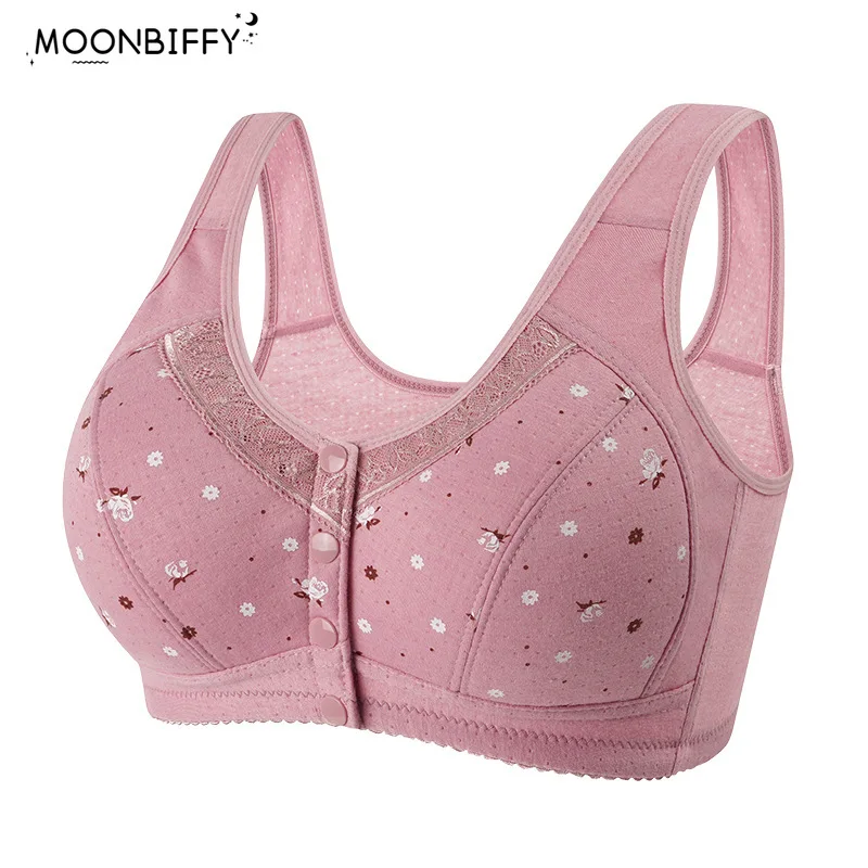 2023 New Confortable Bra Cotton Women Wire Free Bras Push Up Front