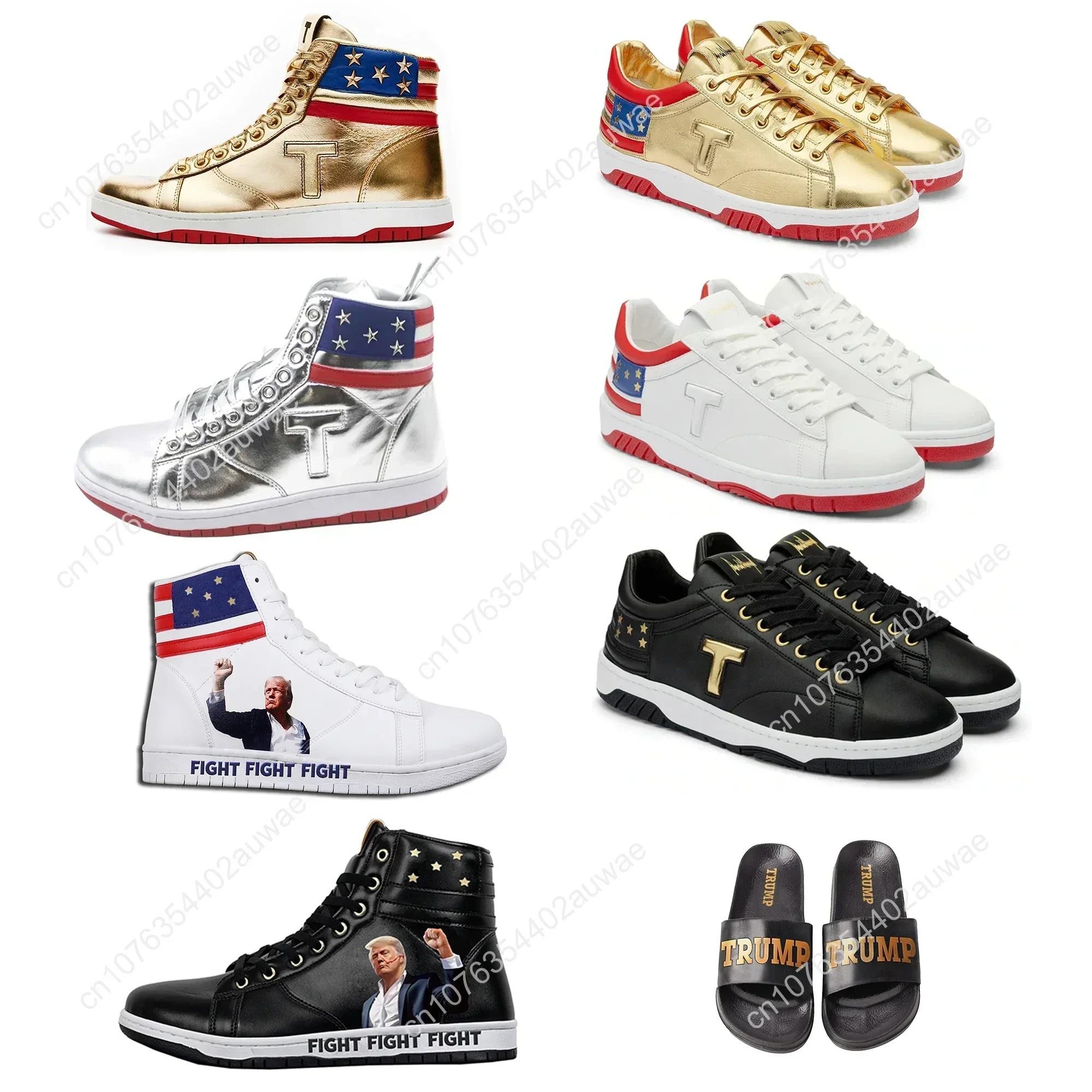 100% Trump VICTORY Gold Shoes MAGA Never Surrender Sneakers Higi Low Top Mens Womens Casual Boots Road Shoe