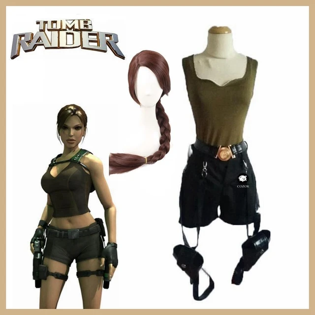 Tomb Raider Lara Croft Cosplay Costume With Bag Halloween Cosplay Costume  Custom Any Size