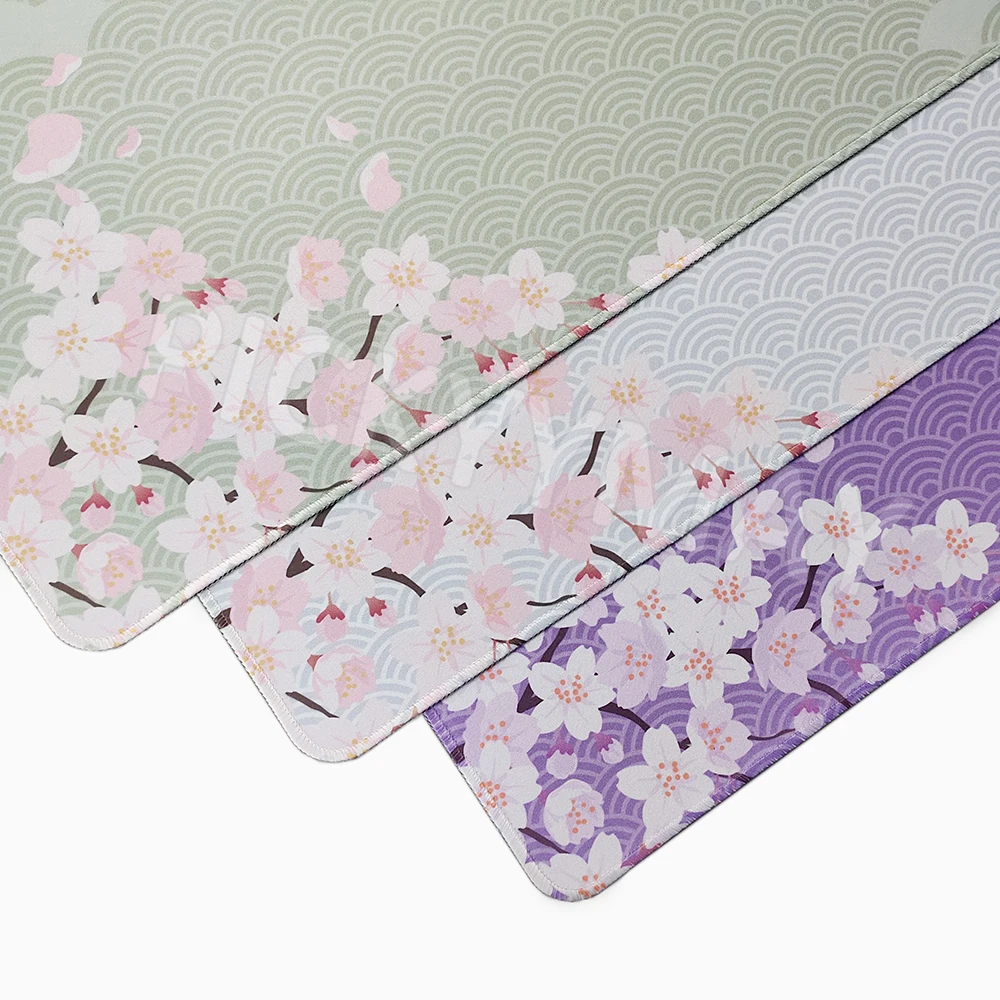 Grande Green Gaming Mouse Pad Computador Mousepad Tapete de Teclado Grande Gamer Mouse Pads Estética Desk Mats 100x50cm Sakura - Imagem 2