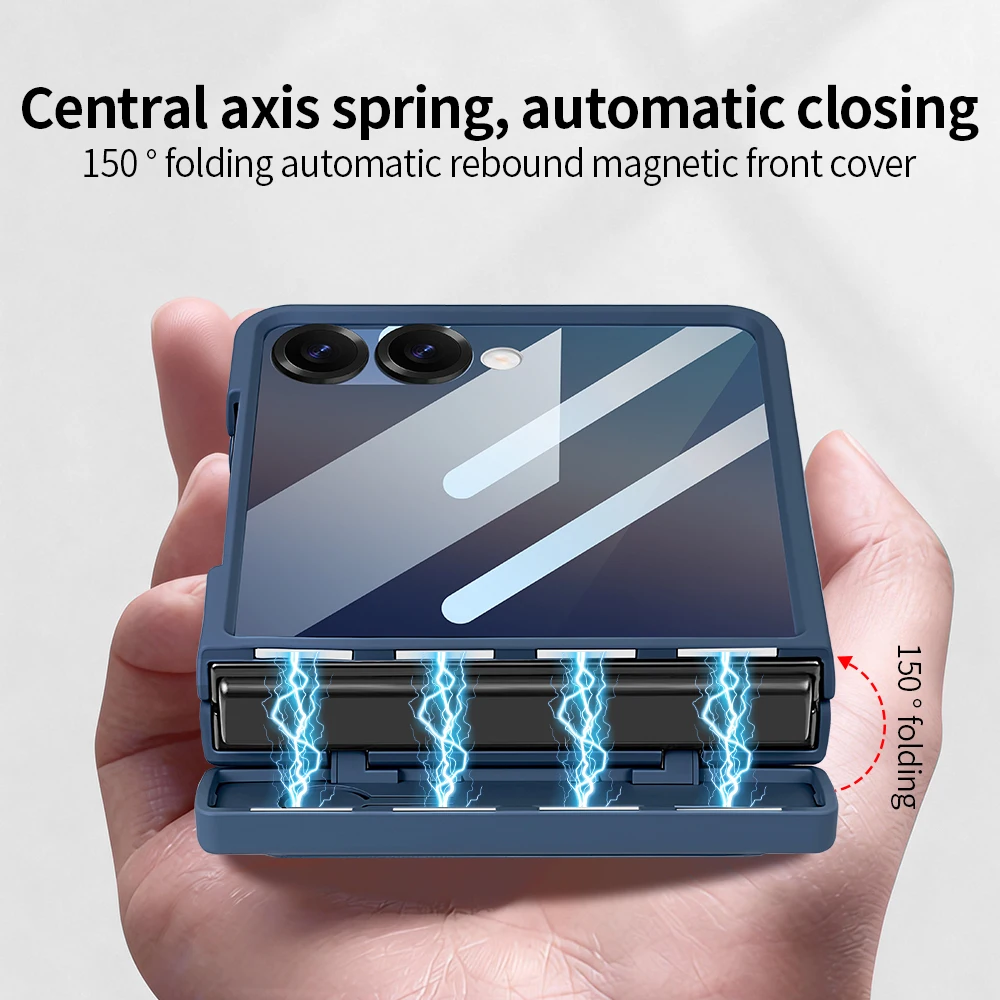 Striped Design Phone Case with Pen & Integrated Film Protection