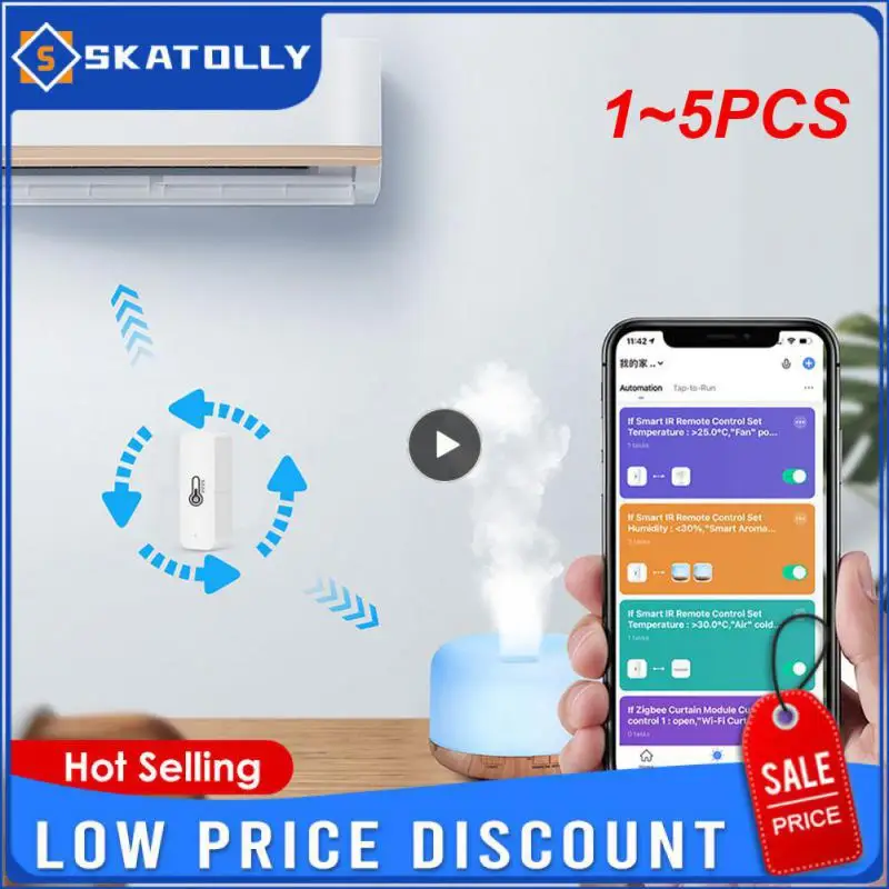 

1~5PCS Tuya Smart Wifi Temperature And Humidity Sensor Indoor Hygrometer Controller Monitoring For Alexa Home
