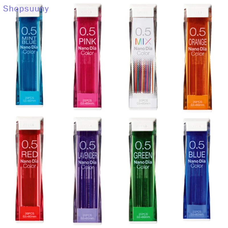Vibrant 7-Color 0.5mm Mechanical Pencil Refills - Plastic, 60mm Length