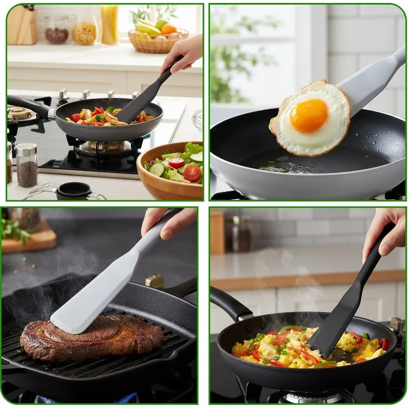 Silicone Thin Fried Egg Scoop, Cream Spatula, Heat-resistant and Non Stick Cooking Stir Suitable for Cookware, Egg Pancakes