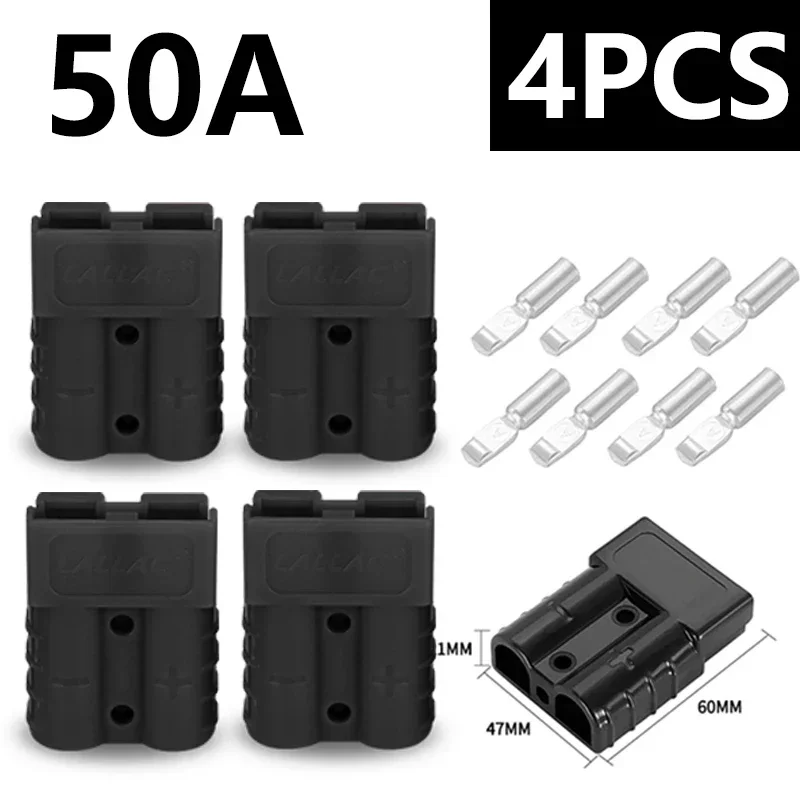 Anderson Connector, 50AMP 6-12 Gauge Battery Quick Connect With Dust Plug 12v 36v Anderson Plug Dis
