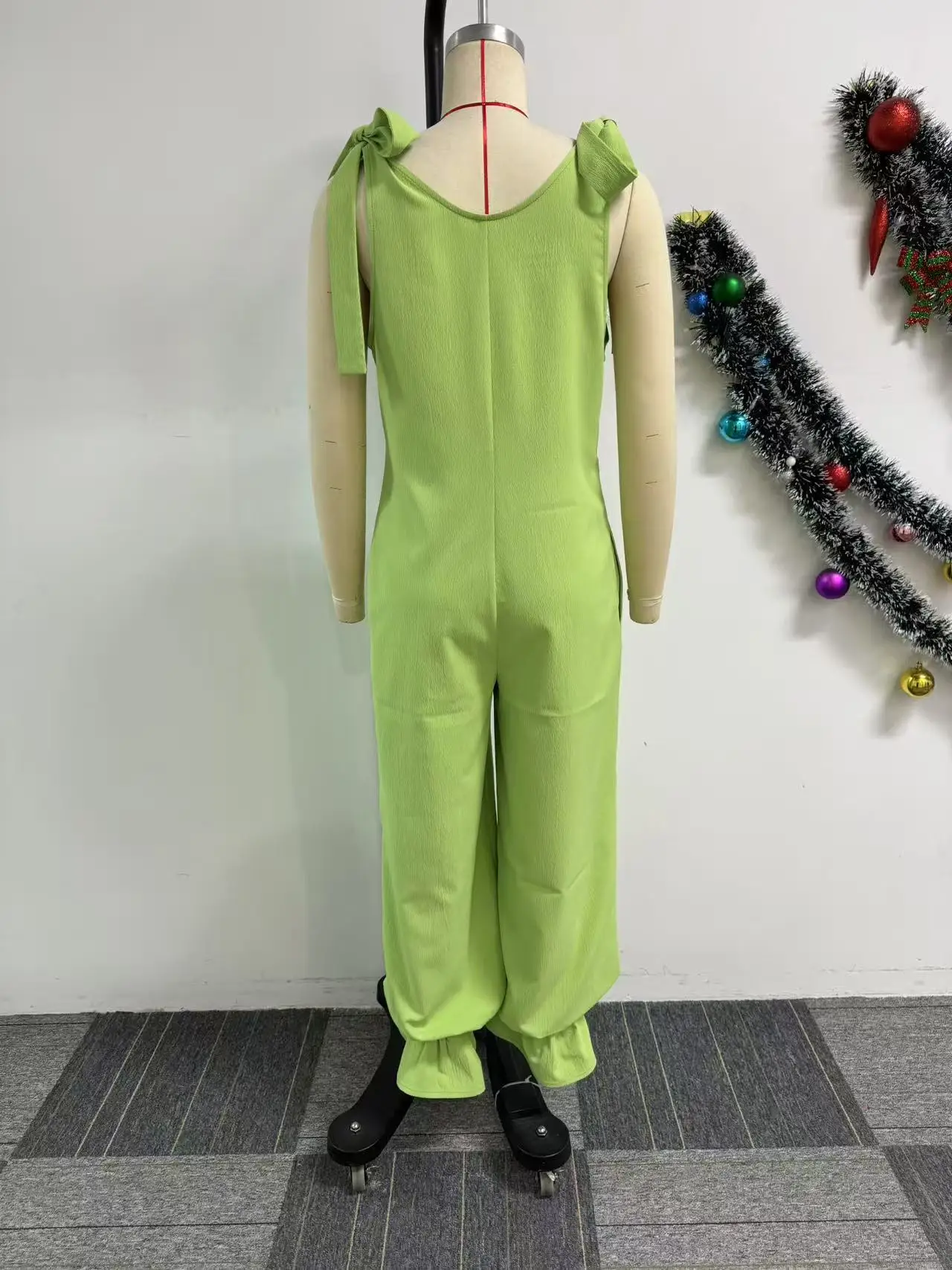 Wmstar Women Clothing 2025 Solid Color Lace-up Elegant Women's Casual Strappy Loose Leg Jumpsuit S-3X Wholesale Dropshipping